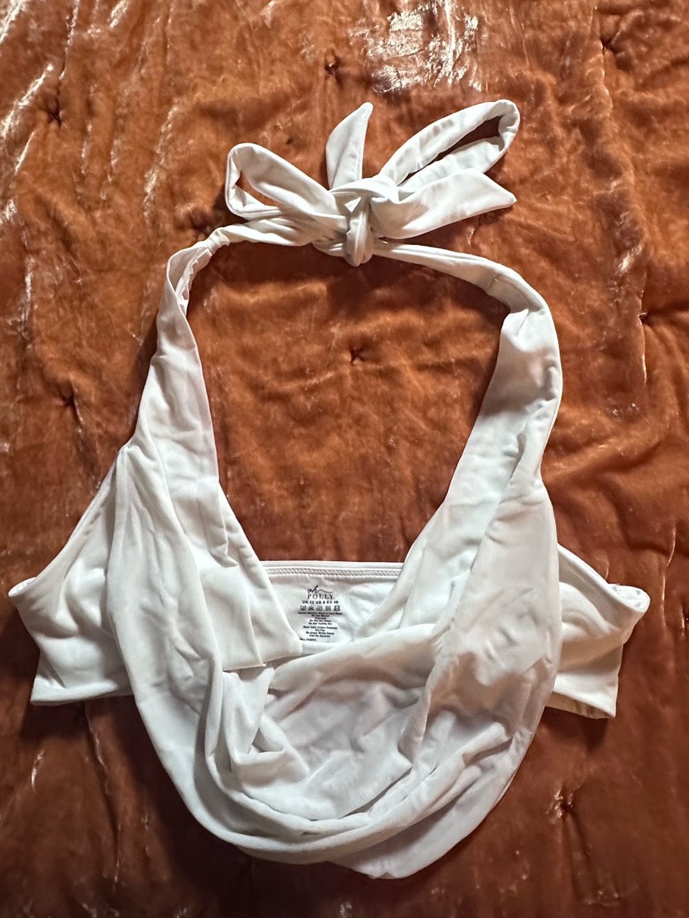Women’s Oh Polly White Adjustable Halter Top w/ Cowl Neck